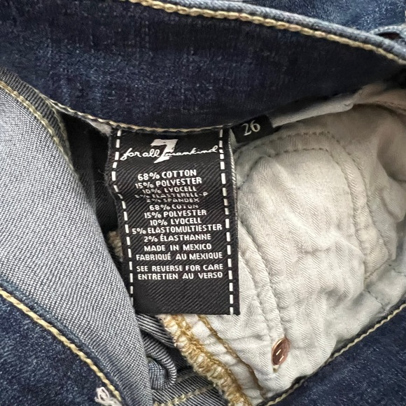7 For All Mankind Raw Hem Womens Jeans Cotton Blend Size 26 - Picture 6 of 6